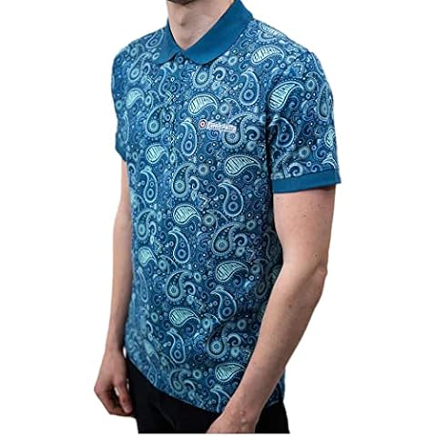 Lambretta Clothing Mens Paisley Print Polo Shirts (Medium, Dark Blue) Cover