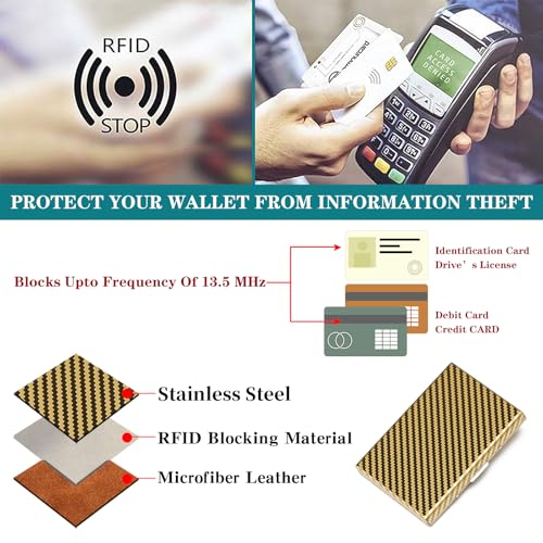 Image of RFID Stainless Steel Credit Card Wallet Slim Metal Business Card Holder for Women Men