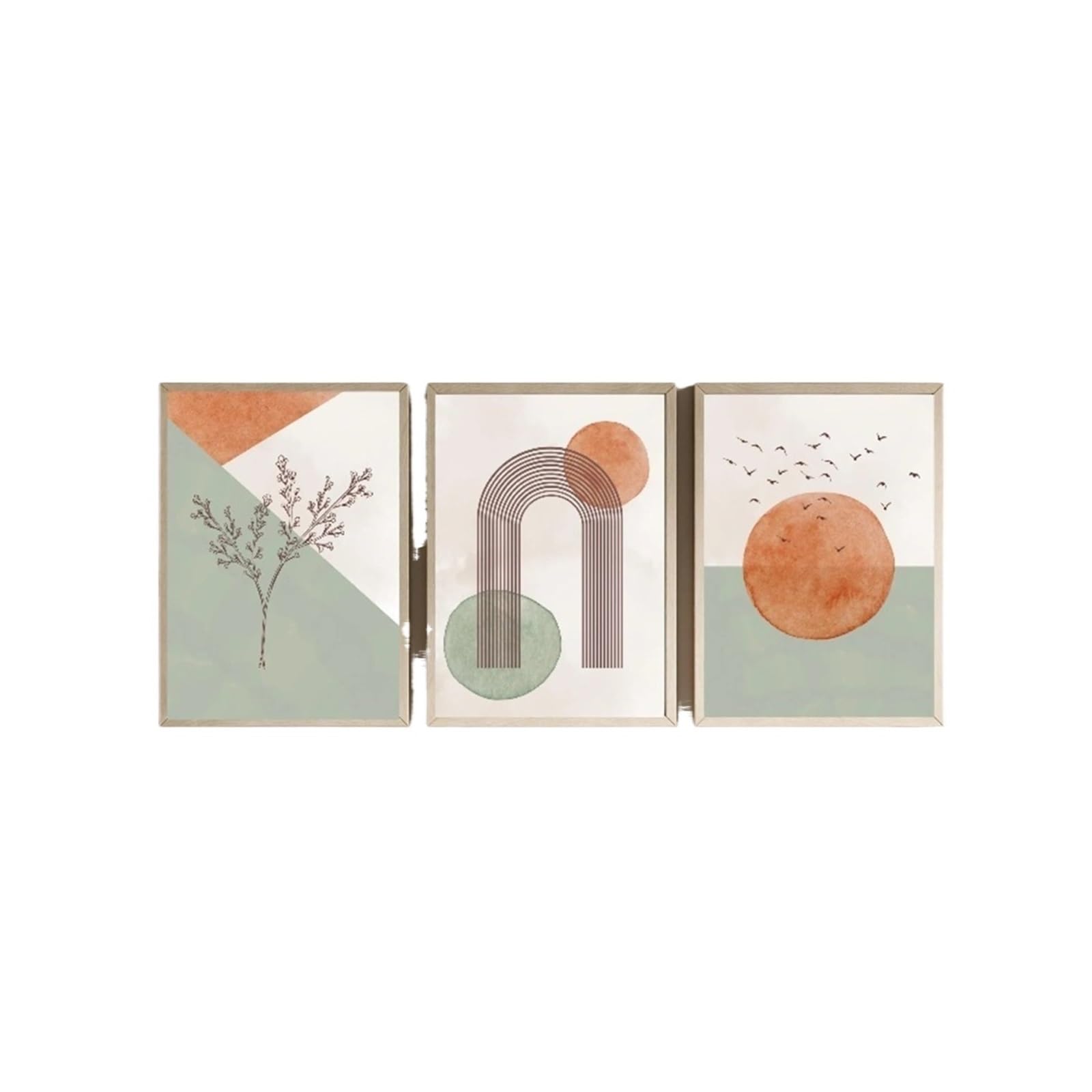 Graiting 3pcs Abstract Earthy Poster For Geometric And Mid Century Interior Photo Wall Gallery Decoration(50x70cm Unframe)