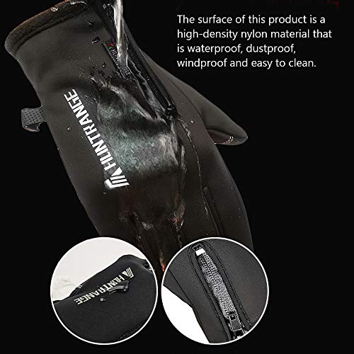 KKmoon Luva à prova d'água com todos os dedos Tela sensível ao toque Nylon Zíper Fluff quente à pro