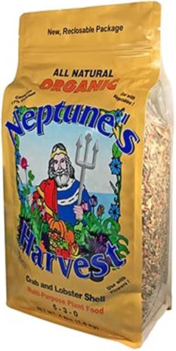 Neptune's Harvest CS604 Fertilizante orgánico de cáscara de cangrejo, fórmula 2-3-0, 4 libras. - Cantidad 6