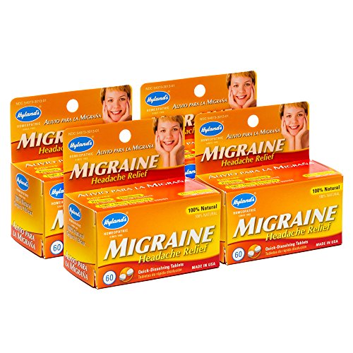 Hyland's Migraine Headache Relief Tablets, Natural Migraine Relief, 60 Count (Pack of 4)