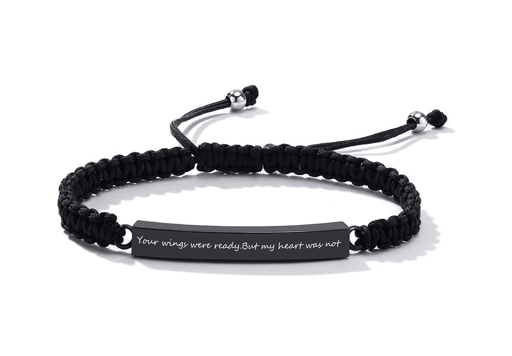 Personalized Urn Bracelet for Ashes, Cremation Jewelry Keepsakes for Ashes for Women Men, Handmade Woven Rope Adjustable Ashes Holder Bracelet, Memorial Jewelry for Ashes of Loved Ones Pet