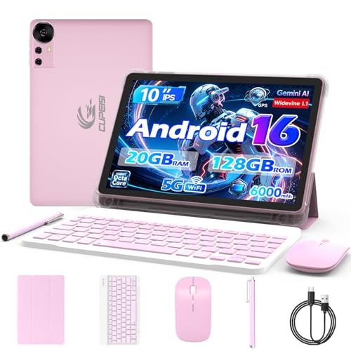 Tablette Android 15 pouces 20 Go RAM + 128 Go ROM/2 To extensible, 2 en 1 avec étui clavier, tapis souris, processeur quad-core 2,0 GHz, écran IPS HD 1280 x...