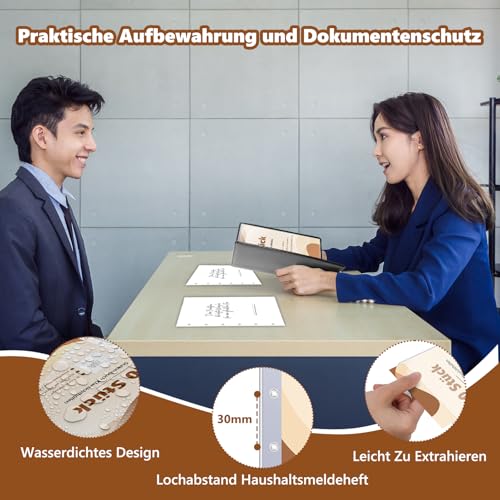 10 Stück 14.4cm * 20.9cm Stammbuchhüllen Standesamtformat 6 Loch Stammbuch Klarsichthüllen Stammbuch Hochzeit Hüllen Für Standesamt Dokumente Aufbewahrung Von Papier Urkunden (10)