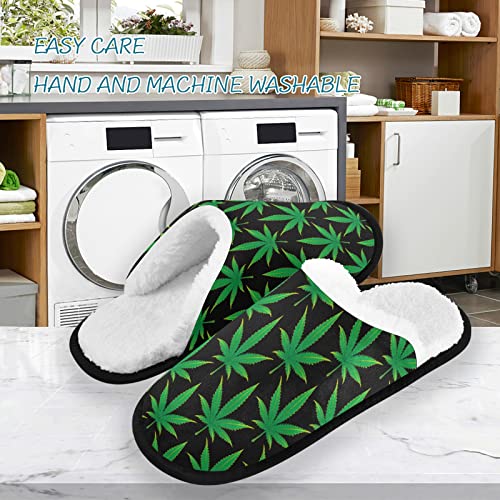Floral Leaf Slippers, Soft Memory Foam Non-Slip Indoor House Slippers Home Shoes for Bedroom Hotel Travel Spa3