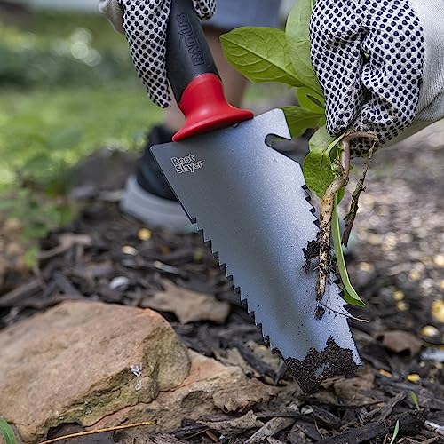 Root Slayer 16011 Garden Trowel with Serrated Blade for Digging and Root Cutting, Heavy Duty Steel Hand Tool, Red by Root Slayer - Image 5