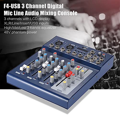 Tomshin F4-USB 3 Canais Digital Mic Line Mixer Mixer Console Wireless BT Conexão com 48V Phantom Pow