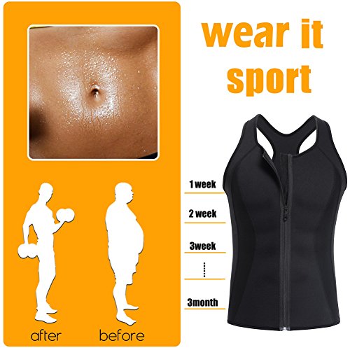 image for BRABIC Hot Sauna Sweat Suits,Zipper Closure Tank Top Shirt for Weight 