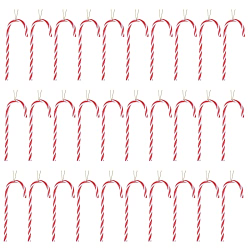 FINDIR 30pcs Zuckerstangen Weihnachten Deko Kunststoff Zuckerstangen Weihnachtsbaumschmuck 15cm Zuckerstangen für den Weihnachtsbaum Anhänger Weihnachtsbaum Dekoration Cover