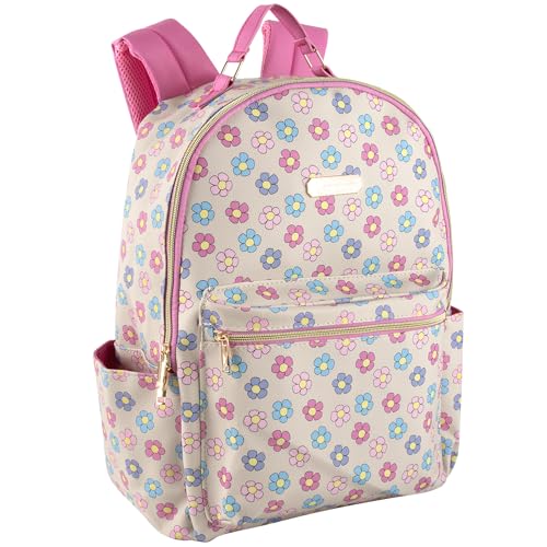 Jessica Simpson Sac à dos de voyage imperméable pour ordinateur portable avec poches latérales pour bouteille d'eau pour l'université, les déplacements,...
