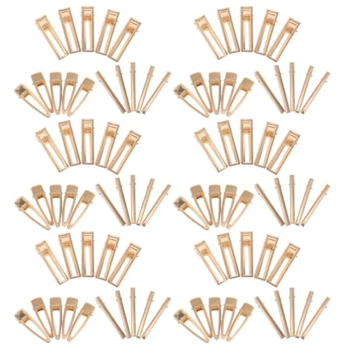 Pinces à cheveux kawaii dorées en métal : 60 barrettes de 6 cm pour femmes et filles