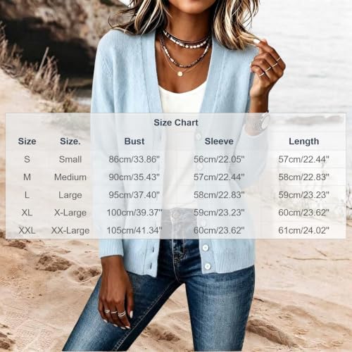 Cardigan Sweaters for Women Button Up V-Neck Long Sleeve Knit - image 3