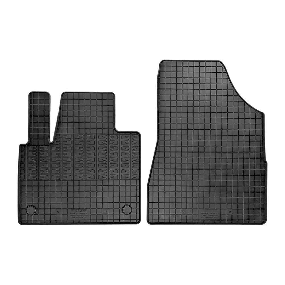 CIKCar Rubber car mats set compatible with Mercedes Citan (W420) Box & Renault Kangoo Furgon & Nissan Townstar 2021- (2-pieces + fixing system)