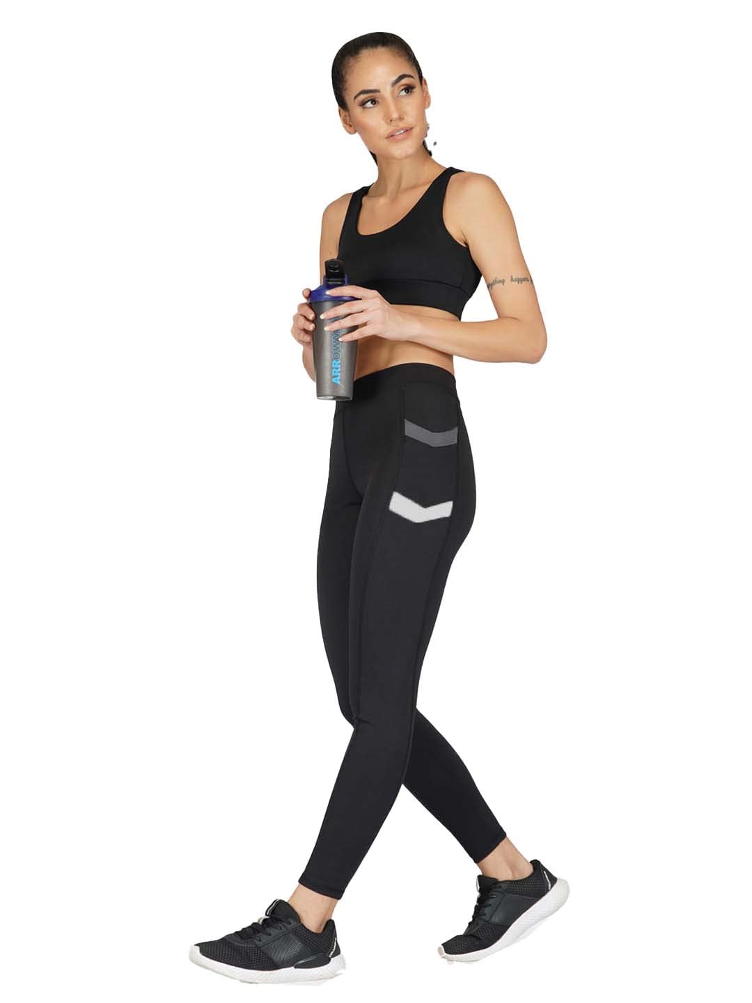 Neu Look Fashion Women's Color Block Grey Stretch Fit Yoga Pants & Tights with Side Pockets (Size :- S)-picture-35