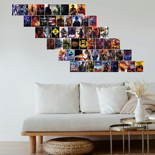 Image of SAW Gaming Posters Wall Collage kit Set - Pack Of 54 | 4 x 6 Inches | Aesthetic Player Artwork Posters | Games Poster For Room, Living Room, Bedroom, Home And Office