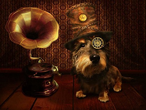 CANVAS-FRAMED-with-AMERICAN-BOX Steampunk Dog Babette - Fantasy horizontal Art print Poster art canvas wall frame Floating frame 24_X_32_in steampunk buy now online CANVAS-FRAMED-with-AMERICAN-BOX Steampunk Dog Babette - Fantasy horizontal Art print Poster art canvas wall frame Floating frame 24_X_32_in steampunk buy now online
