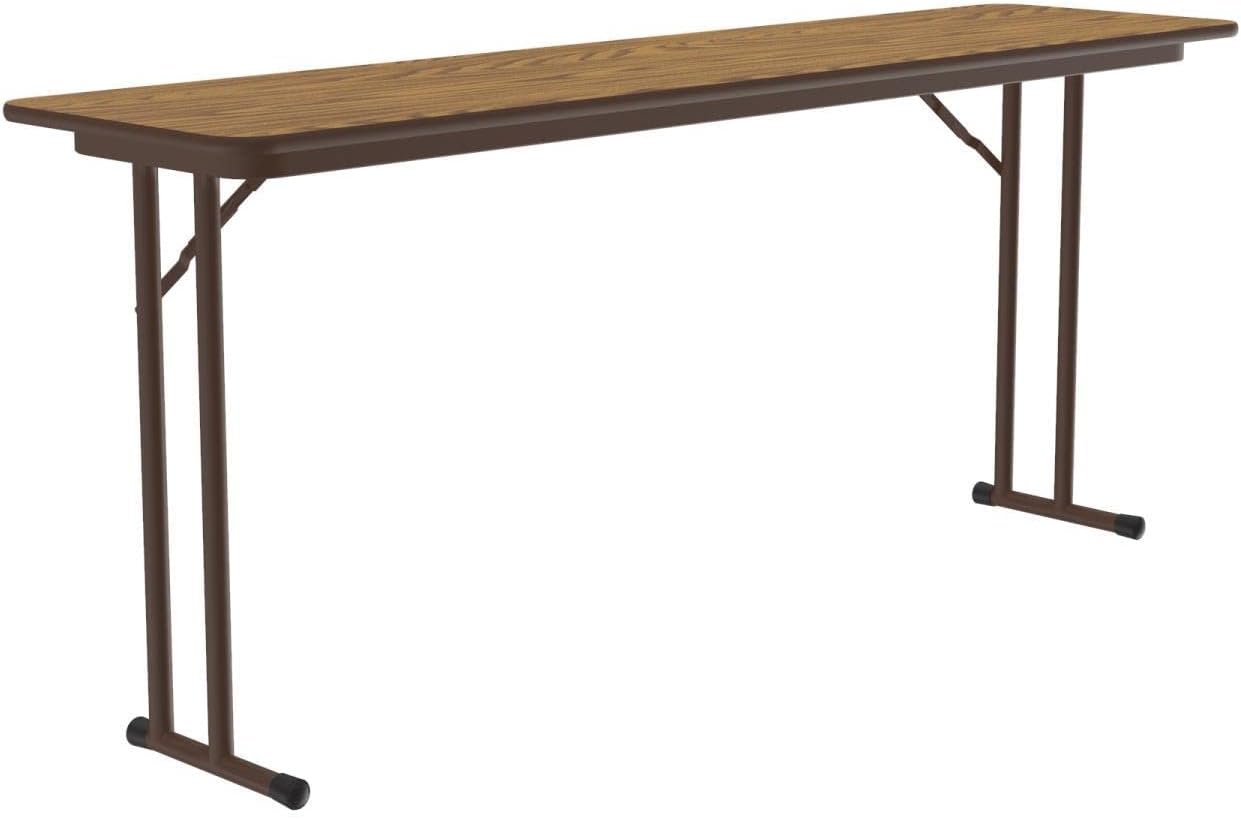 Correll Rectangular Laminate Folding Seminar Table in Medium Oak ST1860TF-06