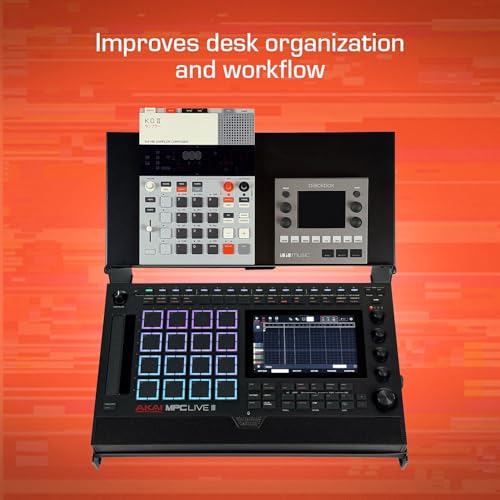 Image of XTS Duo-Flex Desktop Stand, 2 Tiers with Trays for FX Pedals / Synths / Samplers / Audio Interfaces / MIDI Controllers, Holds 2-4 Pedals or Machines on Each Tier, 17.7 inch Width, Fits MPC Live 3 / TR-8S / Digitakt & more