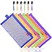 NiceGo Zipper Invoice Holder Bag Envelope for Document Storage Pouch Organizer for Bill Budgets, Checks, Pencils, 6 Piece in One Package