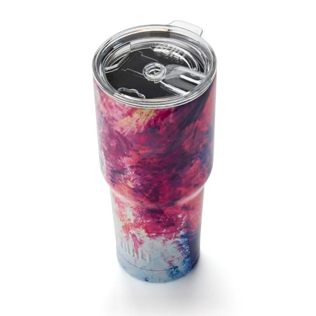 Built 30 Oz Tumbler with Tritan Slide Lid - Stainless Steel Travel Cup with Vacuum-Sealed Insulation, Fits Cup Holders, Keeps Cold 24 Hrs, Hot 8 Hrs, BPA-Free (Sunset Sky)