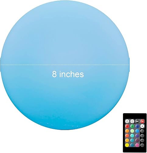 Miniatura 2 de Luces flotantes para piscina, bola LED de 8 pulgadas, accesorios recargables para bañera de hidromasaje con control remoto, lámpara de orbe de 16