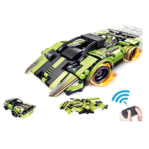 M&Ostyle 2-in-1 Remote Control Racer & Off-Road Vehicle,335PCS STEM Building Toys for Kids with Remote Control Car, Educational Building Toys, Engineering Kits Early Learning Racecar Building Blocks