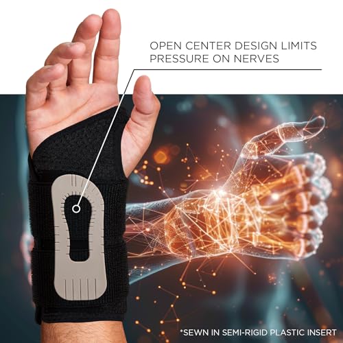 Image of Ergodyne ProFlex 4015 Wrist Brace, Splint Open Stay for Structured Wrist Support, Adjustable Double Strap