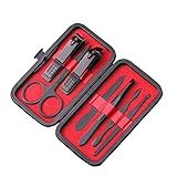 7PCS QiFlye Stainless Steel Manicure and Pedicure kit, Professional Grooming Kit, Cuticle and Nail Care, The Perfect Gift for Ladies and Men.