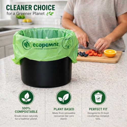 Image of 100% Compostable XL Pet Waste Bag (120 ct.) Plant-Based Cat Litter Bags Cornstarch-Based Doggy Poop Bags with Handles Compost Liners US BPI ASTM D6400 & OK Compost Home Certified (120 ct)