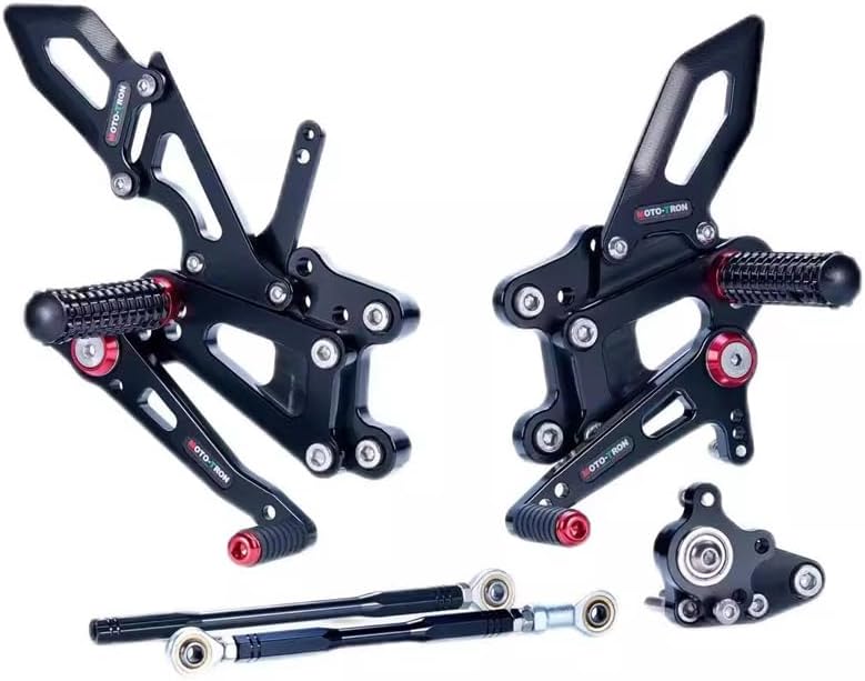 Motorcycle Accessories CNC Aluminum Rearsets Adjustable Foot Pegs Rear Sets Footrests Fit for Honda CBR600RR 2007-2024 (Red)