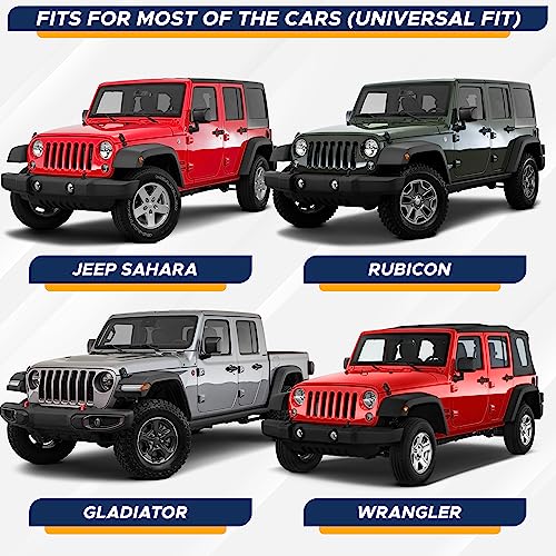 Image of EcoNour Accordion Windshield Sun Shade for Jeep Wrangler | Car Shade Front Windshield Designed for Jeep Wrangler| Dashboard Sun Visor for UV and Heat | XS 53 x 17 inches