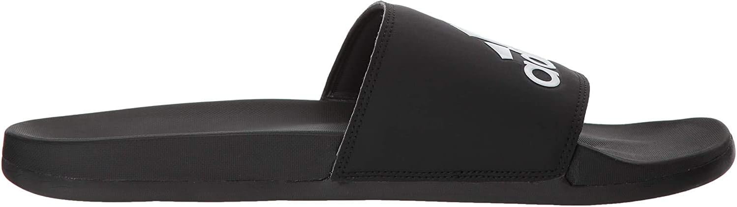 adidas Men's Adilette Comfort Slide Sandals 8 Black/Black/White