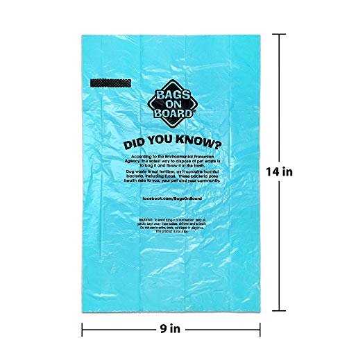 Bags on Board Odor Control Dog Poop Bags and Dispenser | Strong, Leak Proof Dog Waste Bags | Ocean Breeze Scent | 9 x14 Inches, 900 Waste Pickup Bags, 3203940073