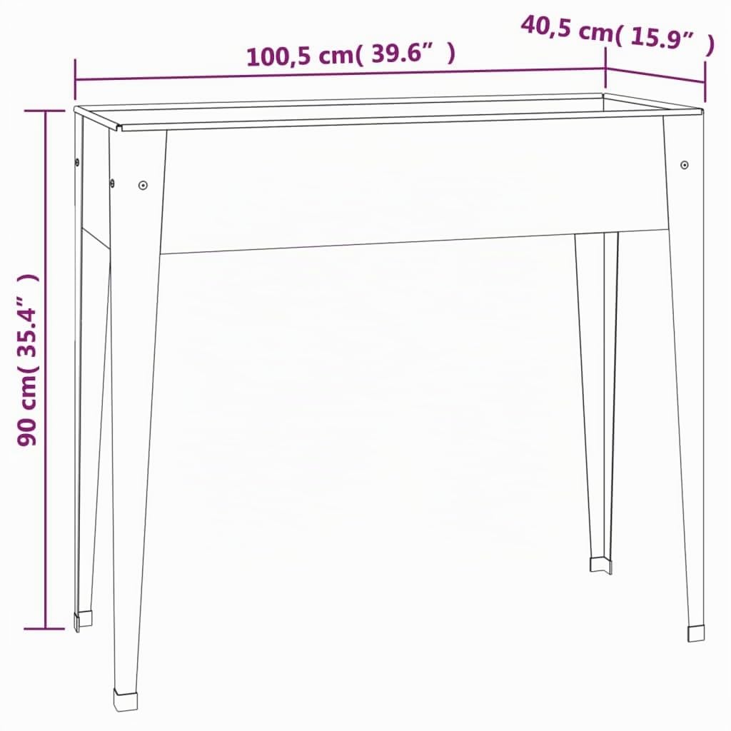 vidaXL Jardinière 100,5x40,5x90 cm Acier galvanisé