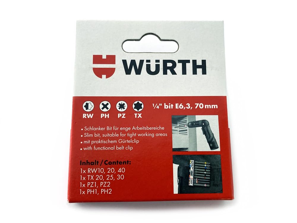 Produktbild von Würth 33-teiliges Bitset – Bitbox, Bitsortiment + Magnetischer Bithalter, 110 Mm, 0614400301