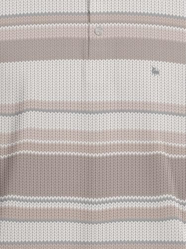 Image of BULLMER Striped Textured Printed Polo Neck Fullsleeve T-Shirt with Rib for Men