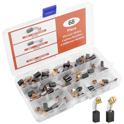 UYUYong 68 Pièces Balais de Charbon Machine Electrique Brosses de Carbone Brosses de Carbone pour Ponceuses Charbon Moteur Dureté Elevée pour Meuleuse D'angle Scies etc. Outils électriques-3 Tailles