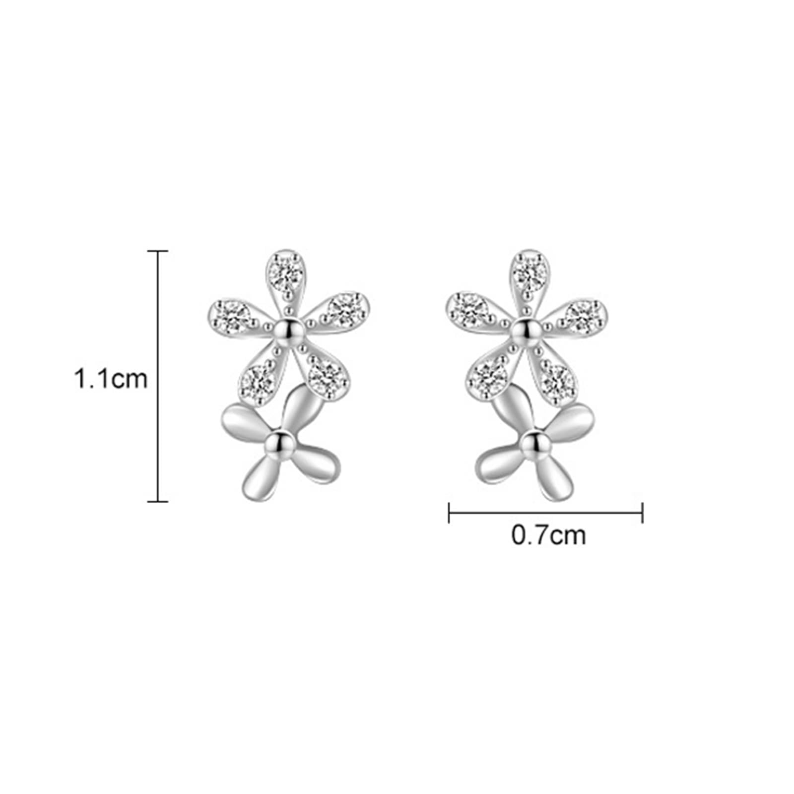 Pendientes de oro blanco de 9 quilates Au375, joyas auténticas con moissanita, flores de oro de 9 quilates