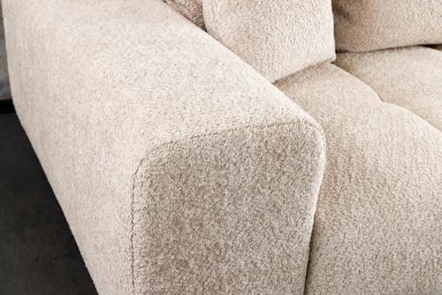 Riess Ambiente Modernes XXL Sofa ELEGANCIA 285cm Champagner beige Bouclé Bigsofa Couch inkl. Kissen Polstersofa Polstercouch Wohnzimmer