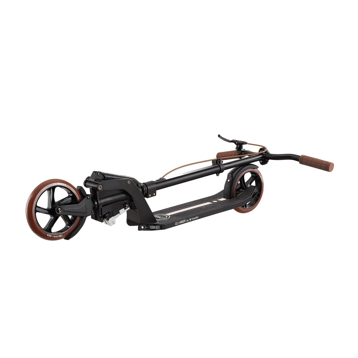 Globber - Trottinette 2 Roues One K 180 Piston Vintage Deluxe Pliable et Guidon réglable, pour Ados et Adultes, Gris
