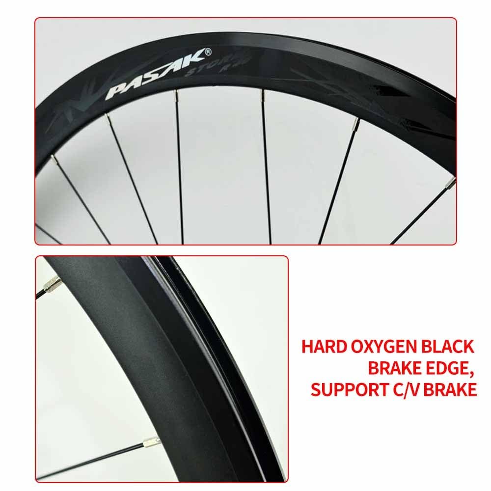 Juego De Ruedas De Bicicleta De Carretera De Ciclocross 700C Ruedas De Eje Pasante 15 * 100/12 * 142mm, Llantas De Doble Pared 40mm, Freno De Disco + C/V, 7-12 Velocidades