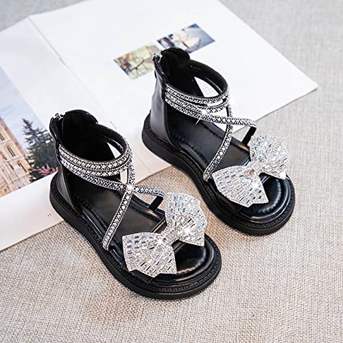 3 to 12 Years Kids Low Heel Foot Warmer Summer Rubber Sole Lightweight Breathable Rhinestone Bow Girls Beach3