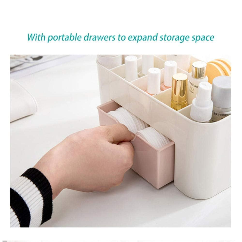 INKULTURE Plastic Cosmetic Storage Box Multi Functional Desktop Tidy Organiser Holder With Drawer 01 Pcs