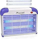ASPECTEK Zapper Électrique Anti-Insectes Intérieur - Lampe Puissante 2800V 20W avec 2 Ampoules UV de Remplacement (with Replacement Bulbs (Purple))