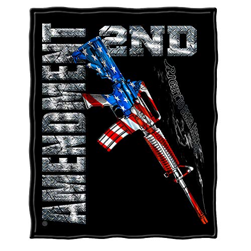 Coral Fleece Plush Throw Blanket 50 x 60| AR15 Second Amendment Flag Throw Blanket ADD4-RN2193-TB