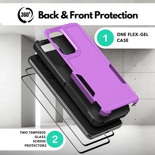 Coque Galaxy A54 5G violette premium avec double protection écran en verre