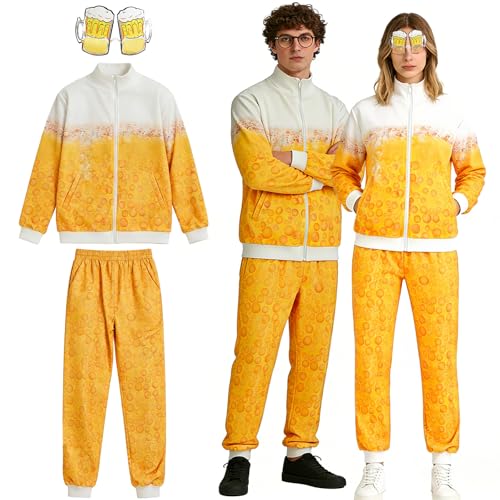 MINGJAY Deguisement Année 80 90 Homme Femme,Costume De Bière,Déguisement Année 80 Homme Femme,Costume Rétro des Années 80 Costumes,pour...