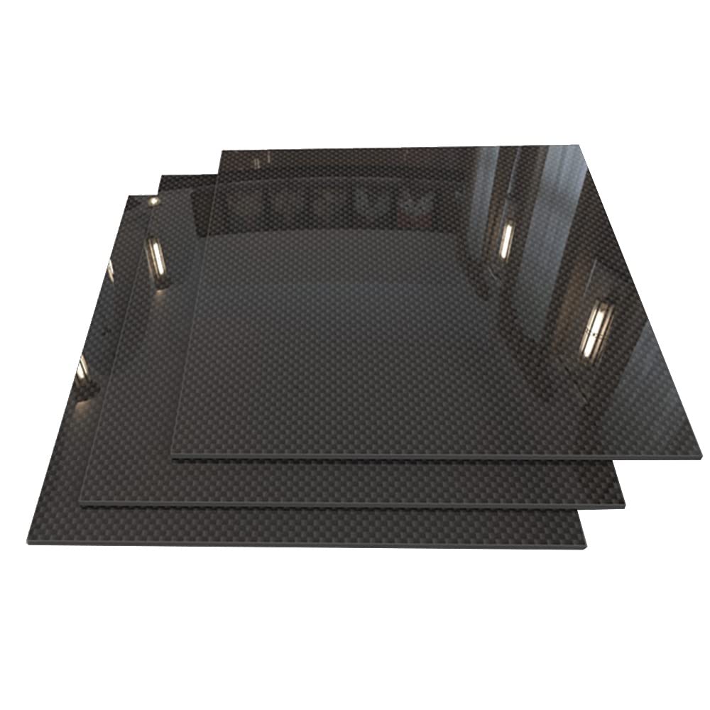JEEIJ 100×250mm 3K Plain Matte Glossy Carbon Plate Panel Sheets, 0.25 0.5 1 1.5 2 2.5 3 4 5 6MM Thickness High Hardness Carbon Fiber Board, 1PCS (Color : Plain Glossy, Size : 100x250x4.0mm)