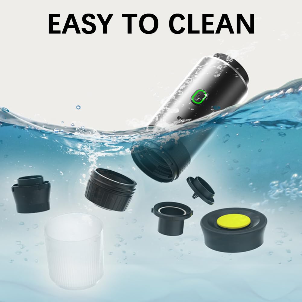 Macchina Per Caffè Espresso Portatile, Macchina Per Caffè Espresso 3 In 1, Macchina Per Caffè Riscaldata Ricaricabile, 3-6 Minuti, Macchina Per Caffè Multicapsula Per Campeggio Casa Auto (Grigio)